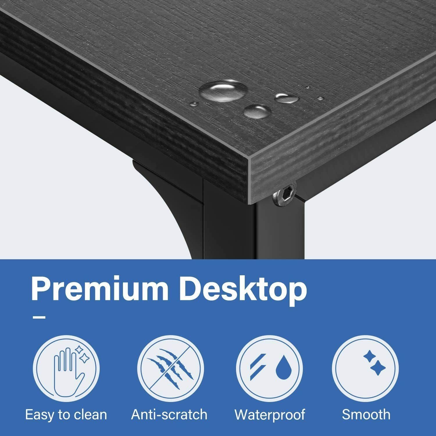Simple Deluxe Modern Design, Simple Style Table Home Office Computer Desk for Working, Studying, Writing or Gaming, Black Doba